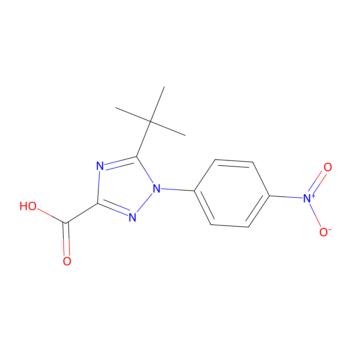 5-tert-Butyl-1-(4-nitrophenyl)-1H-1,2,4-triazole-3-carboxylic acid molecular structure, CAS 2060060-39-9