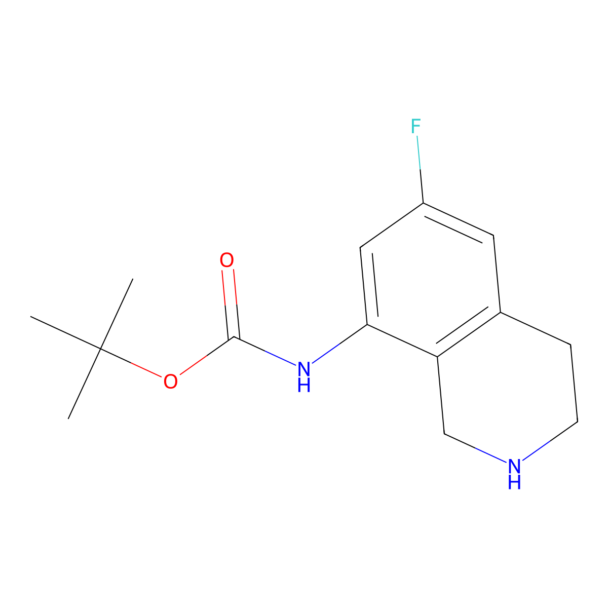 tert-Butyl N-(6-fluoro-1,2,3,4-tetrahydroisoquinolin-8-yl)carbamate molecular structure, CAS 2060060-42-4