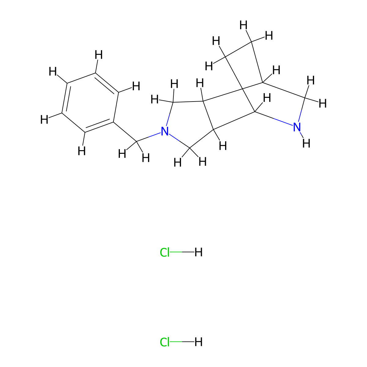 4-Benzyl-4,8-diazatricyclo[5.2.2.0,2,6]undecane dihydrochloride molecular structure, CAS 2060060-43-5