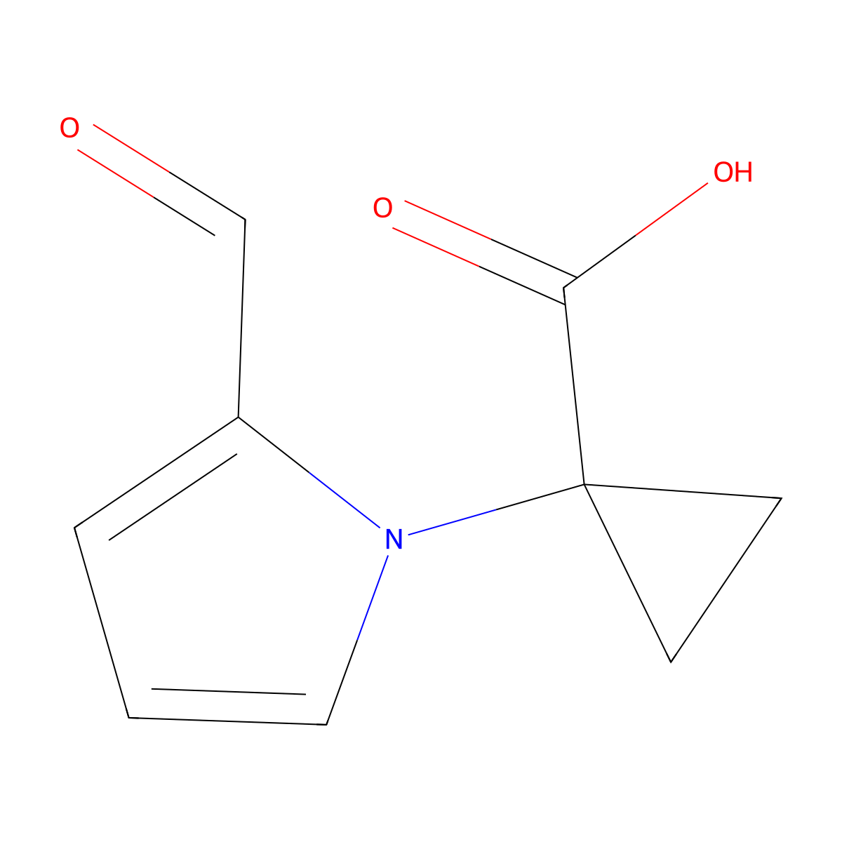 1-(2-Formyl-1H-pyrrol-1-yl)cyclopropane-1-carboxylic acid molecular structure, CAS 2060060-44-6