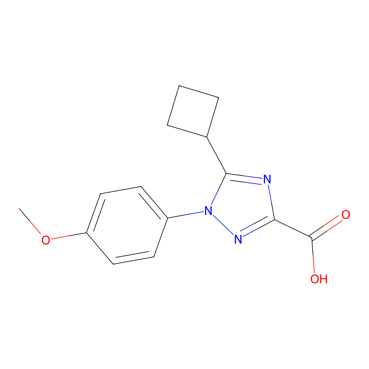 5-Cyclobutyl-1-(4-methoxyphenyl)-1H-1,2,4-triazole-3-carboxylic acid molecular structure, CAS 2060060-45-7