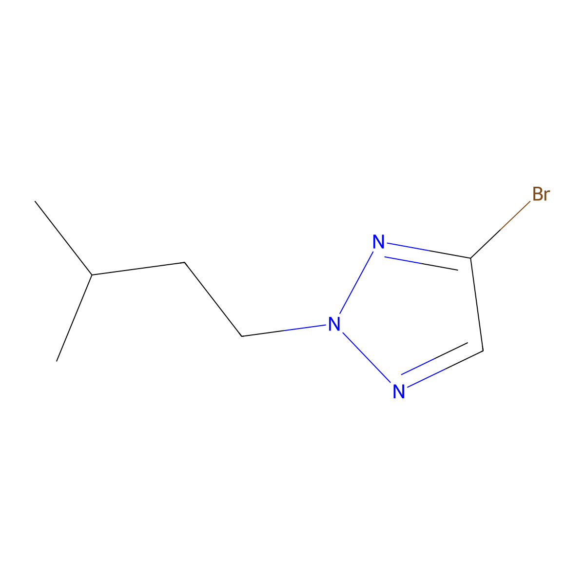 4-Bromo-2-(3-methylbutyl)-2H-1,2,3-triazole molecular structure, CAS 2060060-49-1