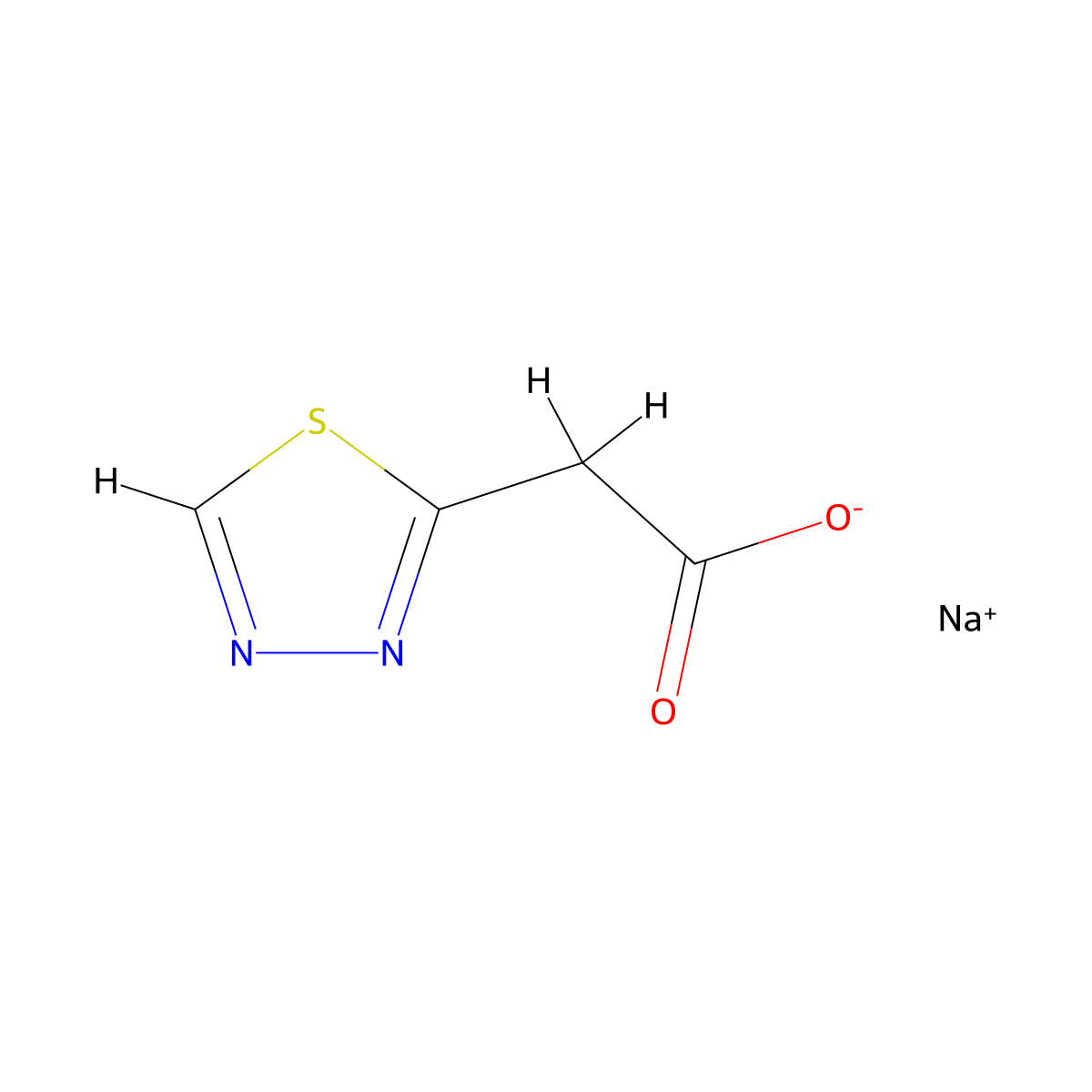 Sodium 2-(1,3,4-thiadiazol-2-yl)acetate molecular structure, CAS 2060060-51-5