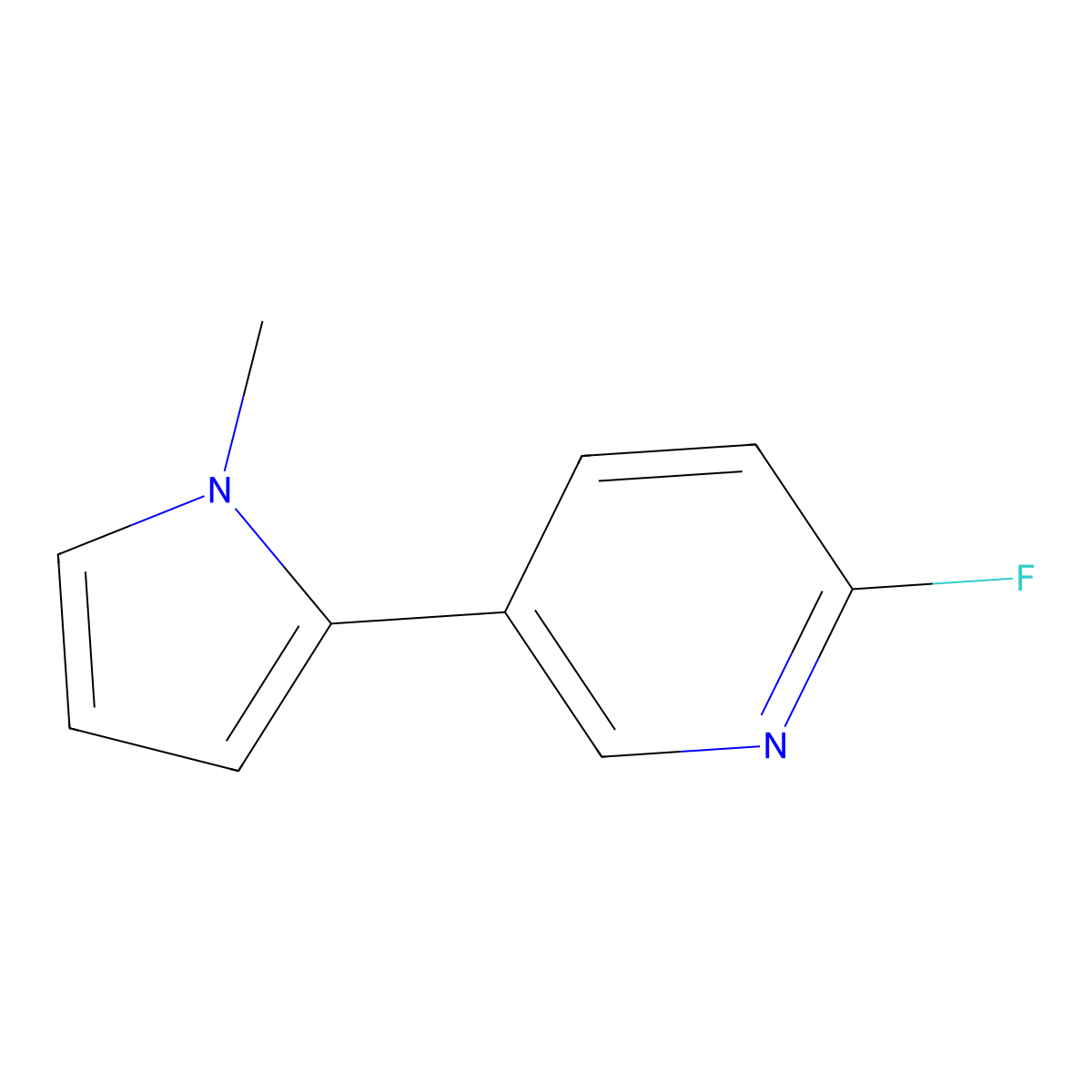 2-Fluoro-5-(1-methyl-1H-pyrrol-2-yl)pyridine molecular structure, CAS 2060060-56-0