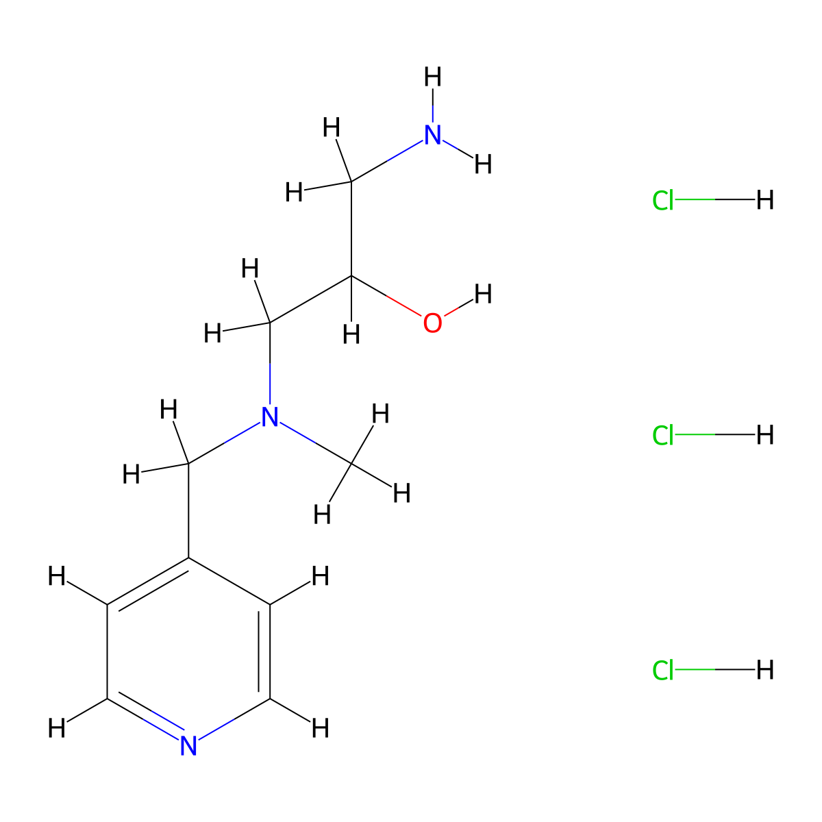 1-Amino-3-{methyl[(pyridin-4-yl)methyl]amino}propan-2-ol trihydrochloride molecular structure, CAS 2060060-58-2