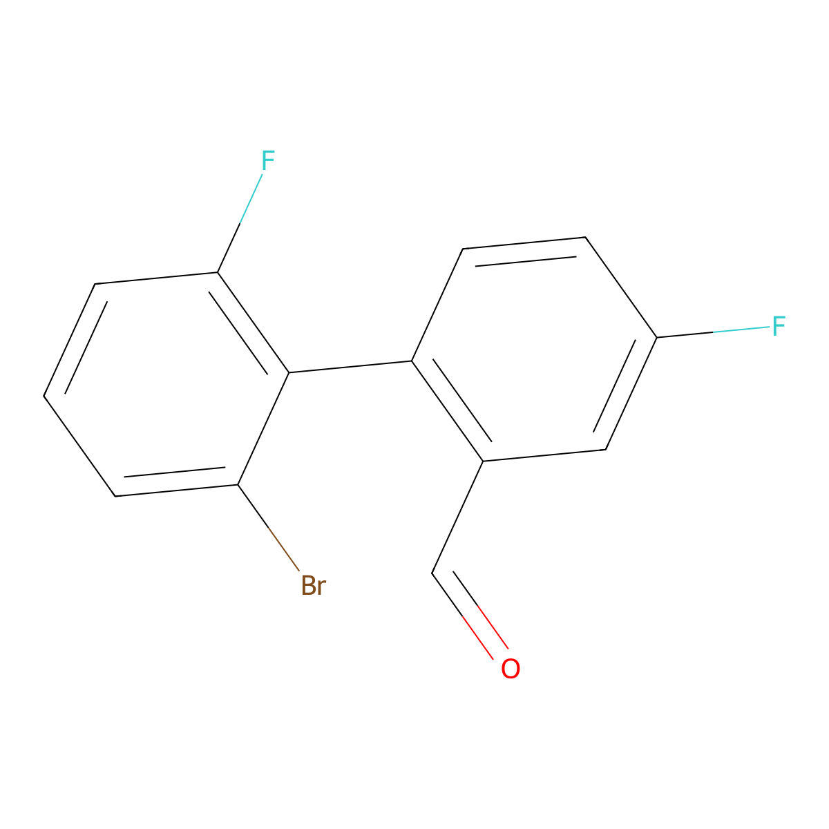 2-(2-Bromo-6-fluorophenyl)-5-fluorobenzaldehyde molecular structure, CAS 2060060-62-8