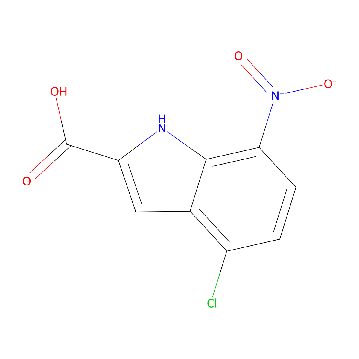 4-Chloro-7-nitro-1H-indole-2-carboxylic acid molecular structure, CAS 2060060-70-8
