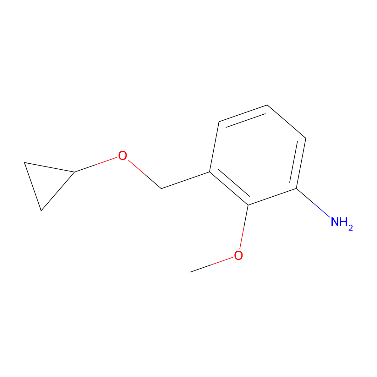 3-(Cyclopropoxymethyl)-2-methoxyaniline molecular structure, CAS 2060060-72-0