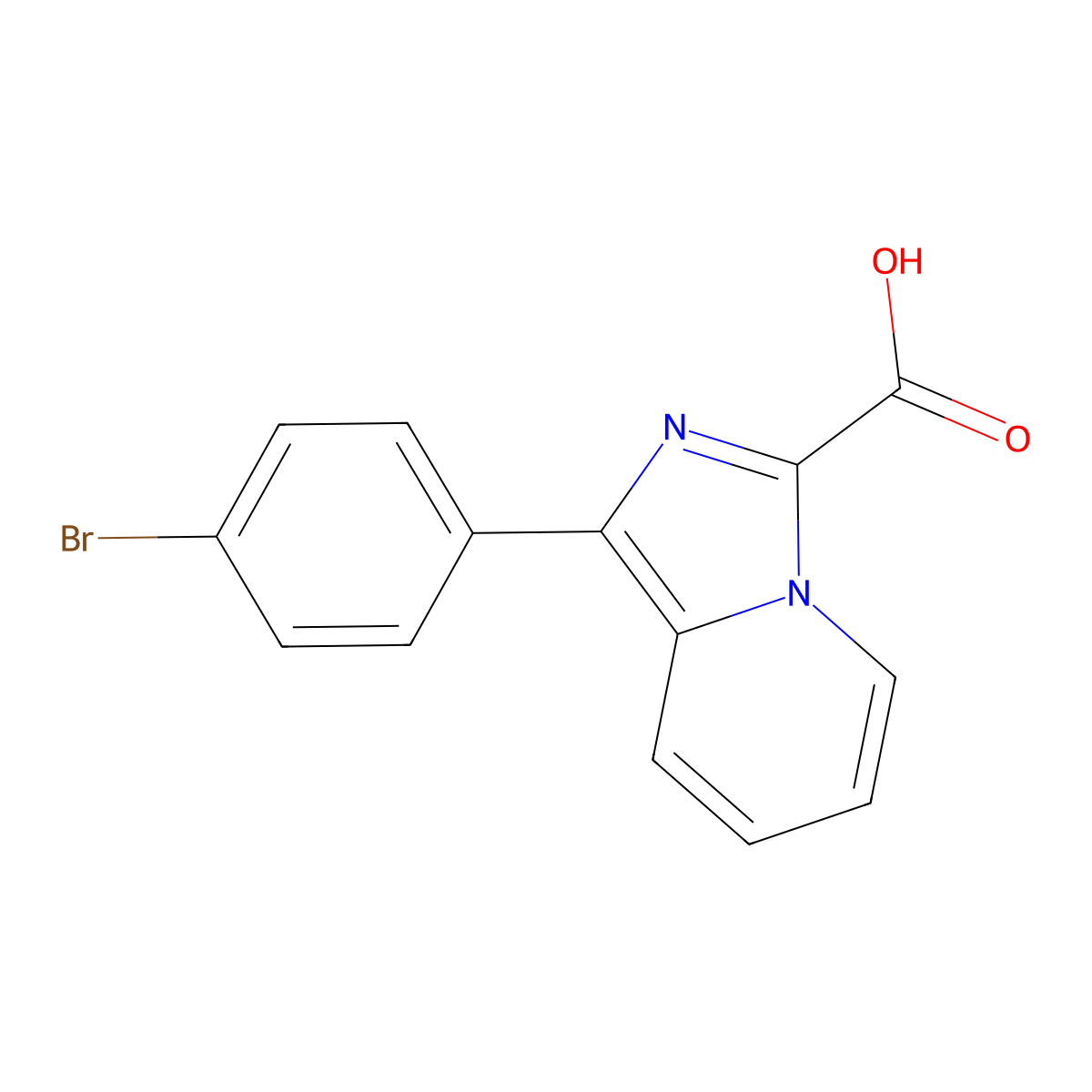1-(4-Bromophenyl)imidazo[1,5-a]pyridine-3-carboxylic acid molecular structure, CAS 2060060-76-4