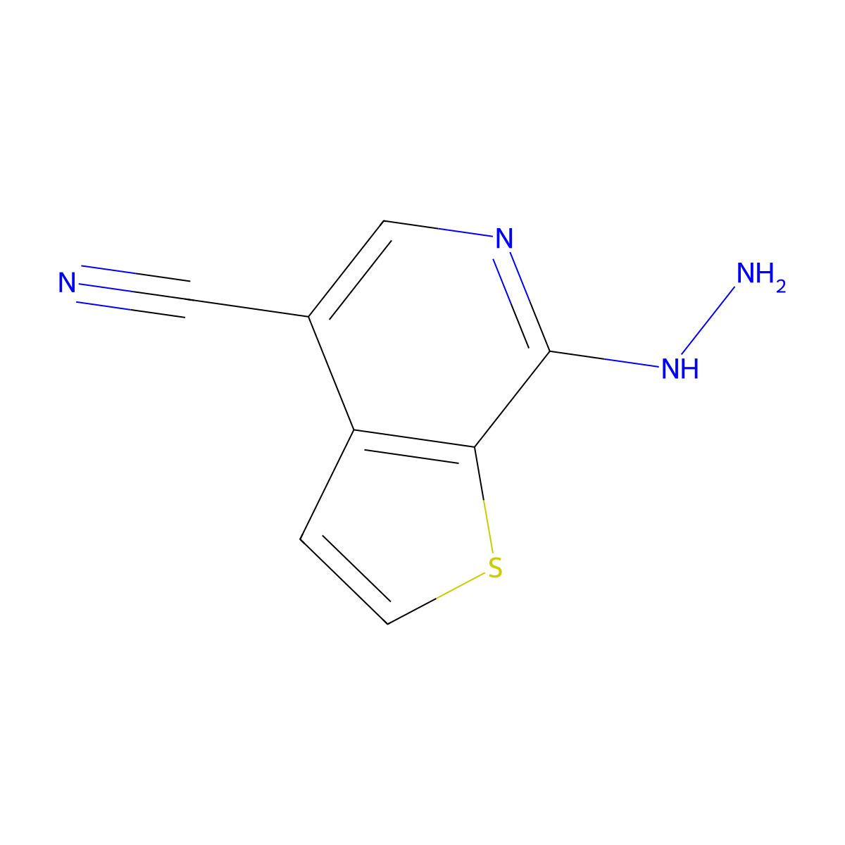 7-Hydrazinylthieno[2,3-c]pyridine-4-carbonitrile molecular structure, CAS 2060060-82-2