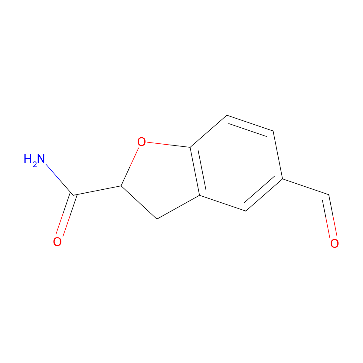 5-Formyl-2,3-dihydro-1-benzofuran-2-carboxamide molecular structure, CAS 2060060-83-3