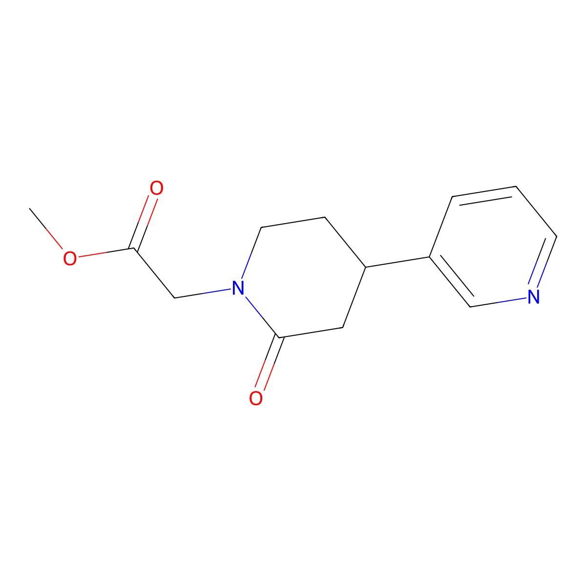 Methyl 2-[2-oxo-4-(pyridin-3-yl)piperidin-1-yl]acetate molecular structure, CAS 2060060-92-4