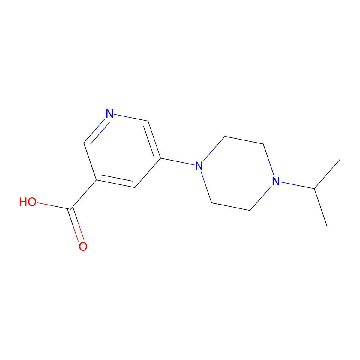 5-[4-(Propan-2-yl)piperazin-1-yl]pyridine-3-carboxylic acid molecular structure, CAS 2060060-97-9