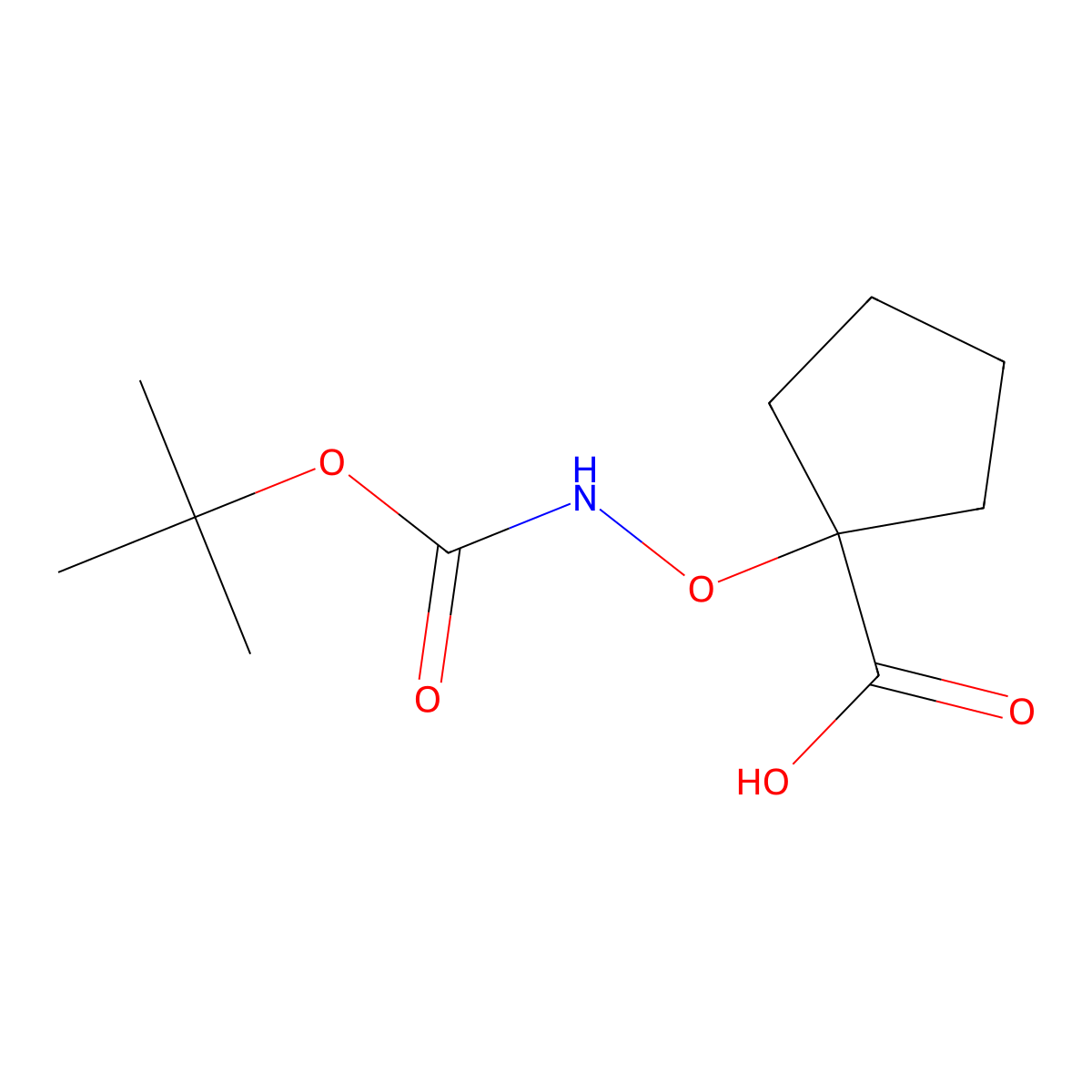 1-({[(Tert-butoxy)carbonyl]amino}oxy)cyclopentane-1-carboxylic acid molecular structure, CAS 2060061-02-9