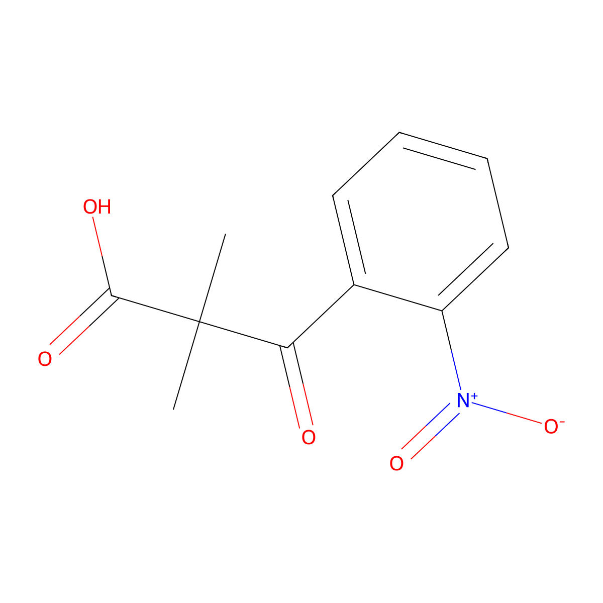 2,2-Dimethyl-3-(2-nitrophenyl)-3-oxopropanoic acid molecular structure, CAS 2060061-05-2