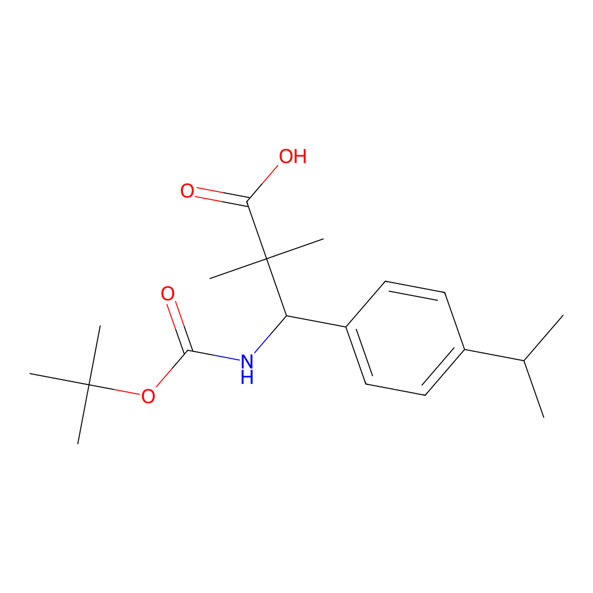 3-{[(Tert-butoxy)carbonyl]amino}-2,2-dimethyl-3-[4-(propan-2-yl)phenyl]propanoic acid molecular structure, CAS 2060061-08-5
