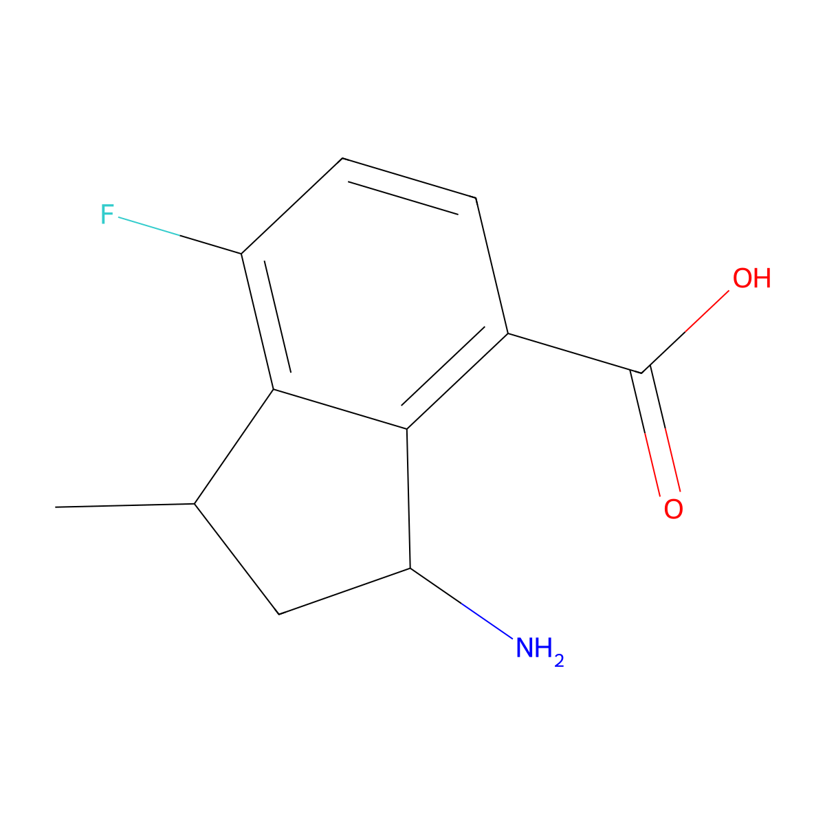 3-Amino-7-fluoro-1-methyl-2,3-dihydro-1H-indene-4-carboxylic acid molecular structure, CAS 2060061-10-9