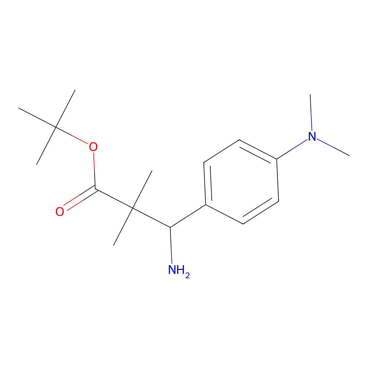 tert-Butyl 3-amino-3-[4-(dimethylamino)phenyl]-2,2-dimethylpropanoate molecular structure, CAS 2060061-15-4