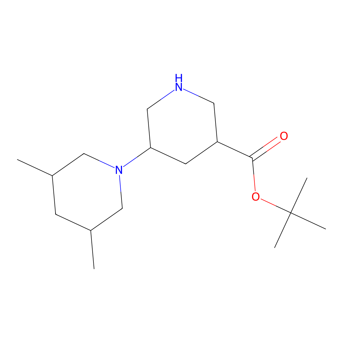 Tert-butyl 3,5-dimethyl-[1,3'-bipiperidine]-5'-carboxylate molecular structure, CAS 2060061-18-7