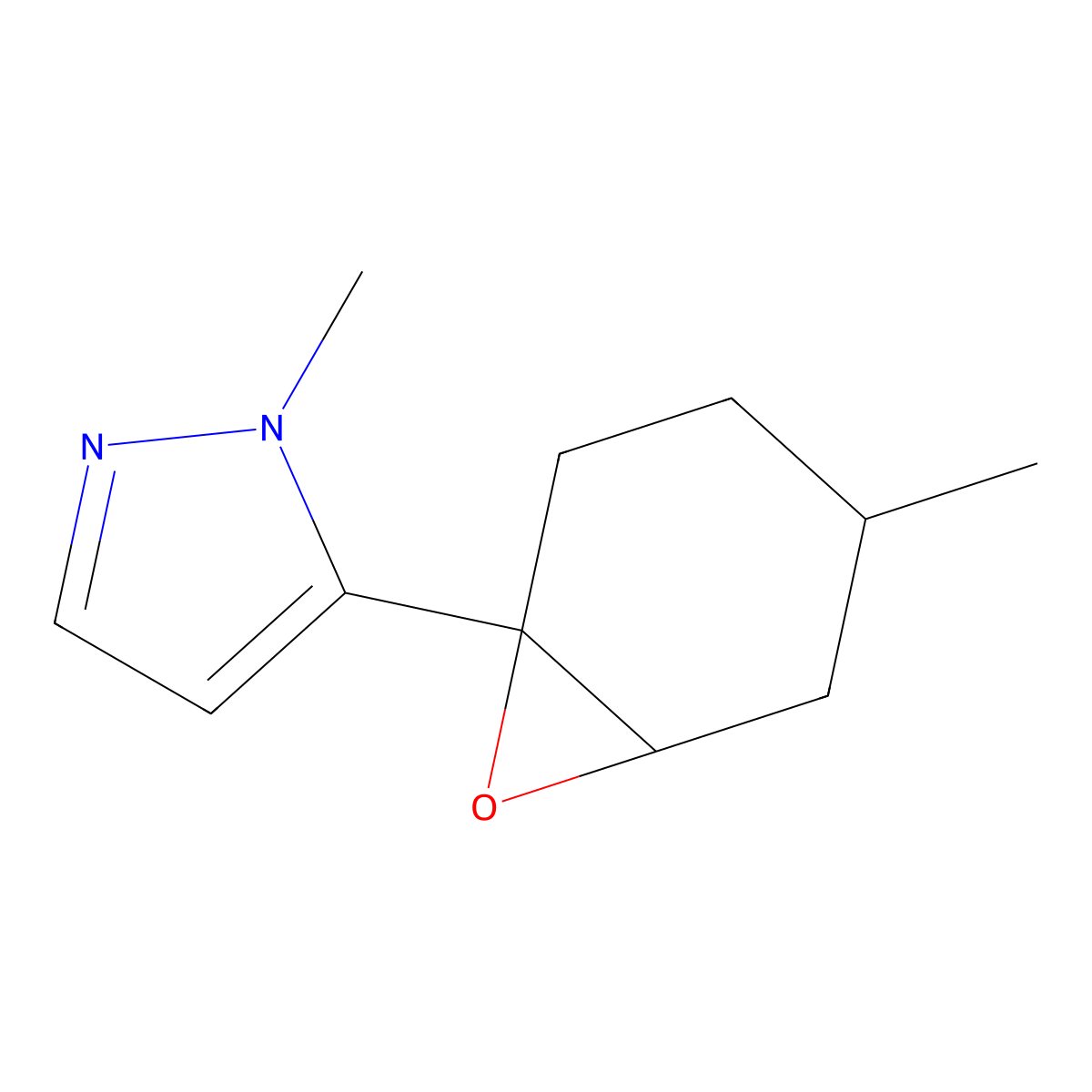 1-Methyl-5-{4-methyl-7-oxabicyclo[4.1.0]heptan-1-yl}-1H-pyrazole molecular structure, CAS 2060061-29-0