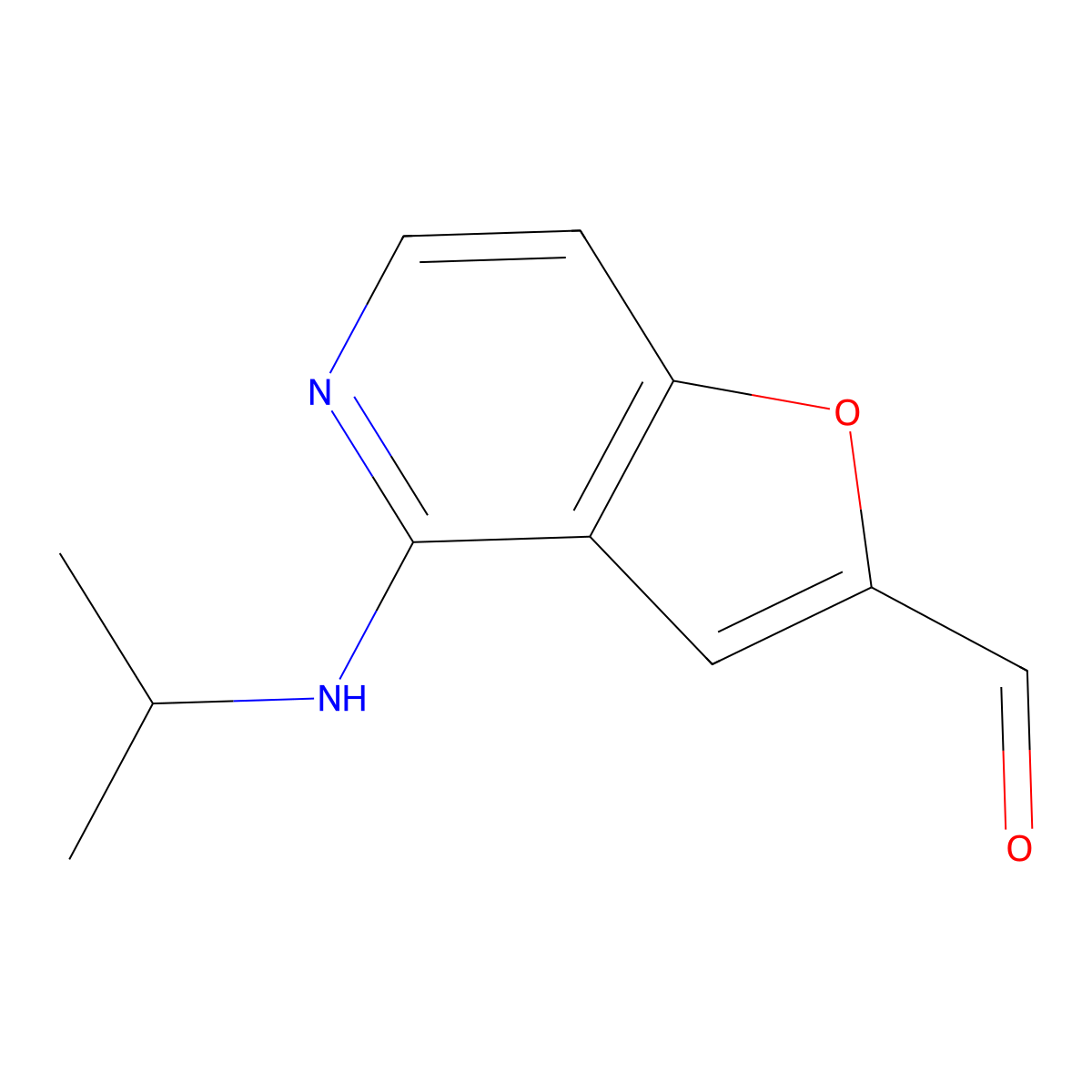 4-[(Propan-2-yl)amino]furo[3,2-c]pyridine-2-carbaldehyde molecular structure, CAS 2060061-36-9