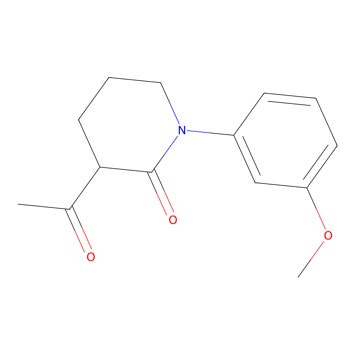 3-Acetyl-1-(3-methoxyphenyl)piperidin-2-one molecular structure, CAS 2060061-43-8