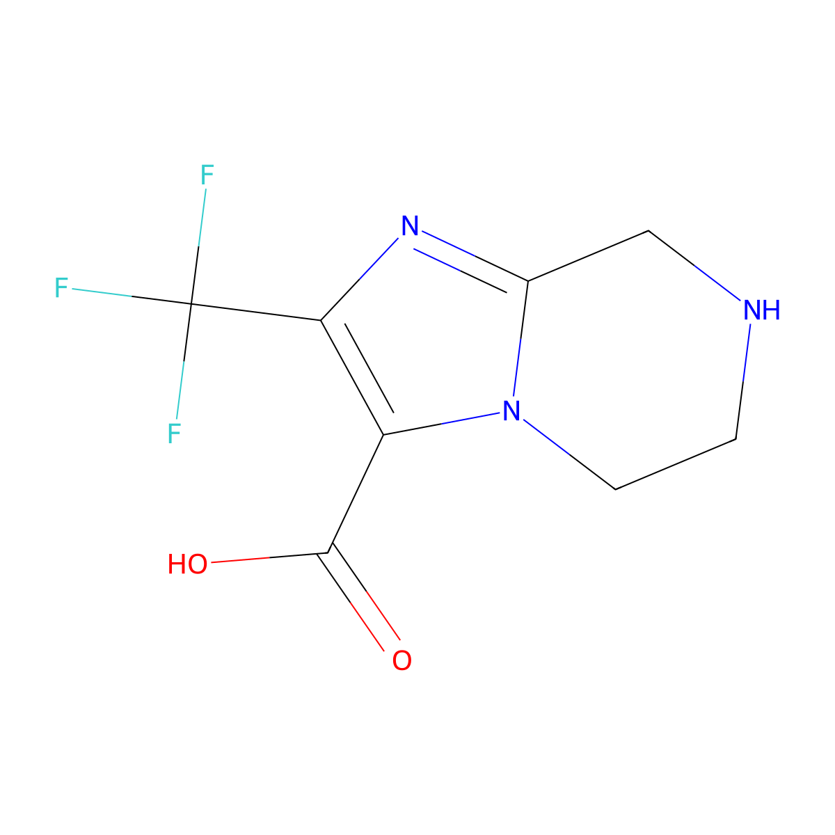 2-(Trifluoromethyl)-5H,6H,7H,8H-imidazo[1,2-a]pyrazine-3-carboxylic acid molecular structure, CAS 2060061-44-9