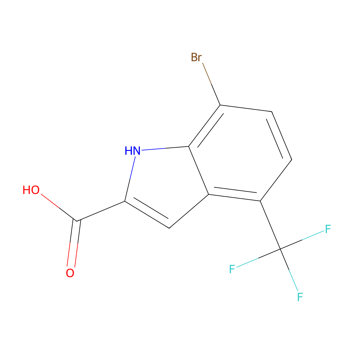 7-Bromo-4-(trifluoromethyl)-1H-indole-2-carboxylic acid molecular structure, CAS 2060061-49-4