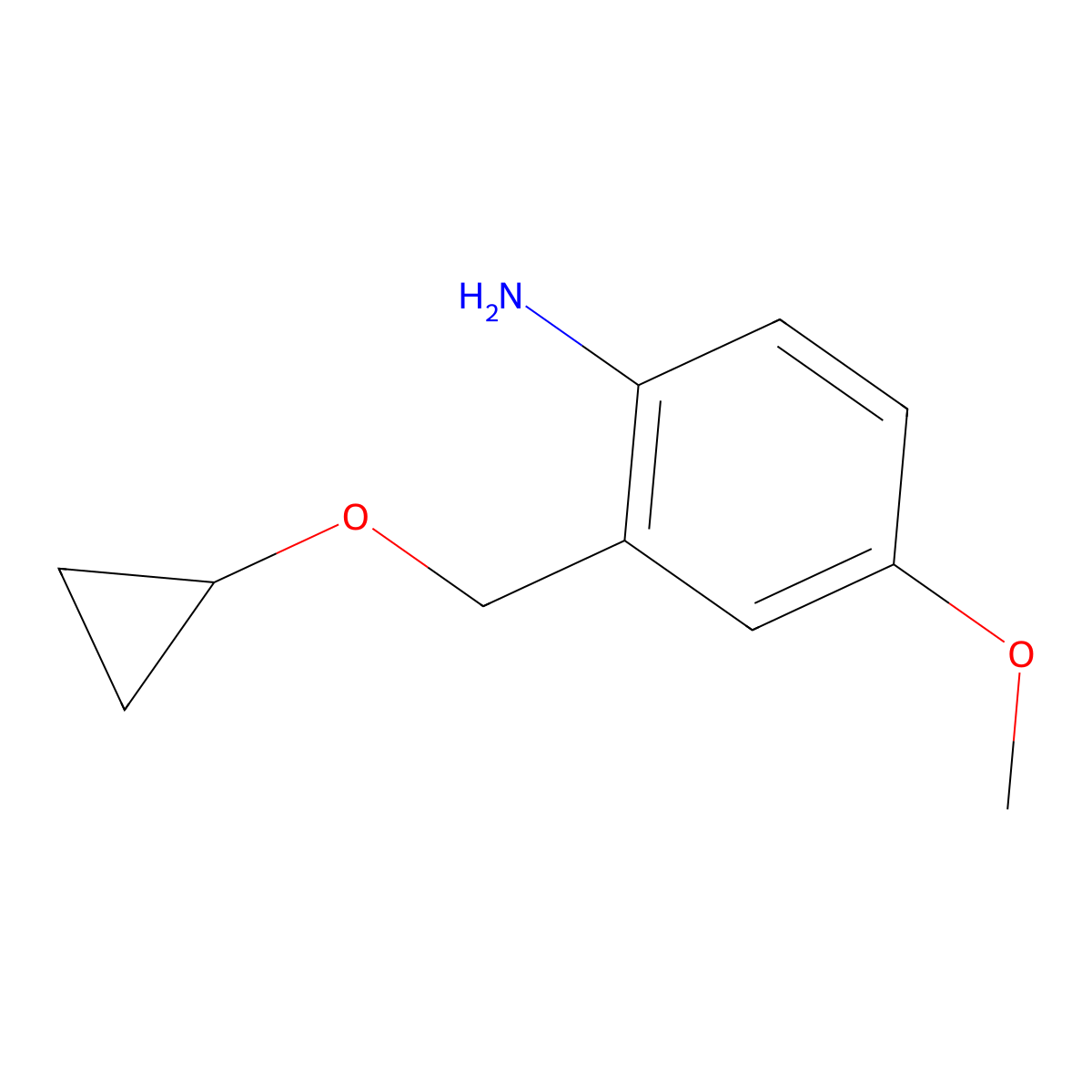 2-(Cyclopropoxymethyl)-4-methoxyaniline molecular structure, CAS 2060061-55-2