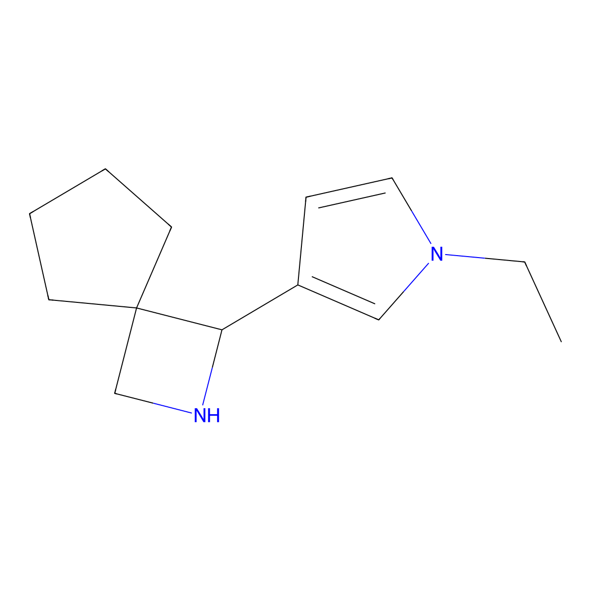 1-(1-Ethyl-1H-pyrrol-3-yl)-2-azaspiro[3.4]octane molecular structure, CAS 2060061-58-5