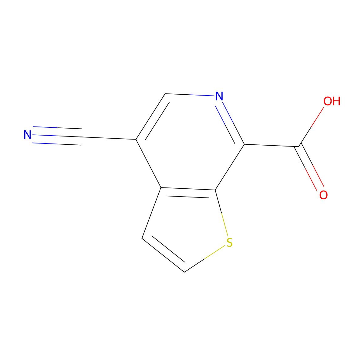 4-Cyanothieno[2,3-c]pyridine-7-carboxylic acid molecular structure, CAS 2060061-59-6