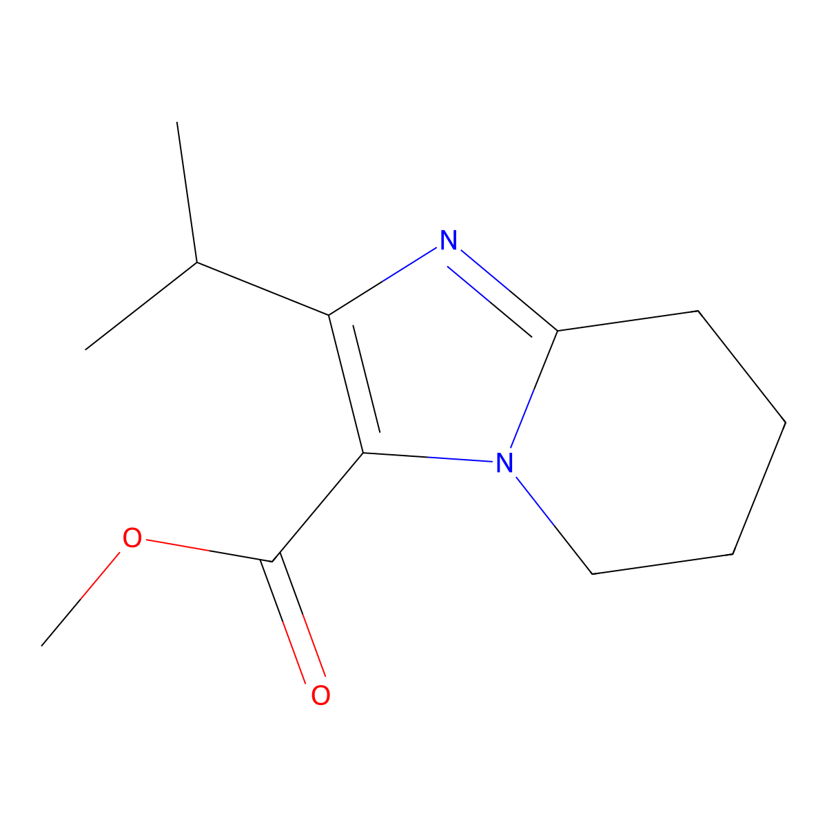 Methyl 2-(propan-2-yl)-5H,6H,7H,8H-imidazo[1,2-a]pyridine-3-carboxylate molecular structure, CAS 2060061-60-9