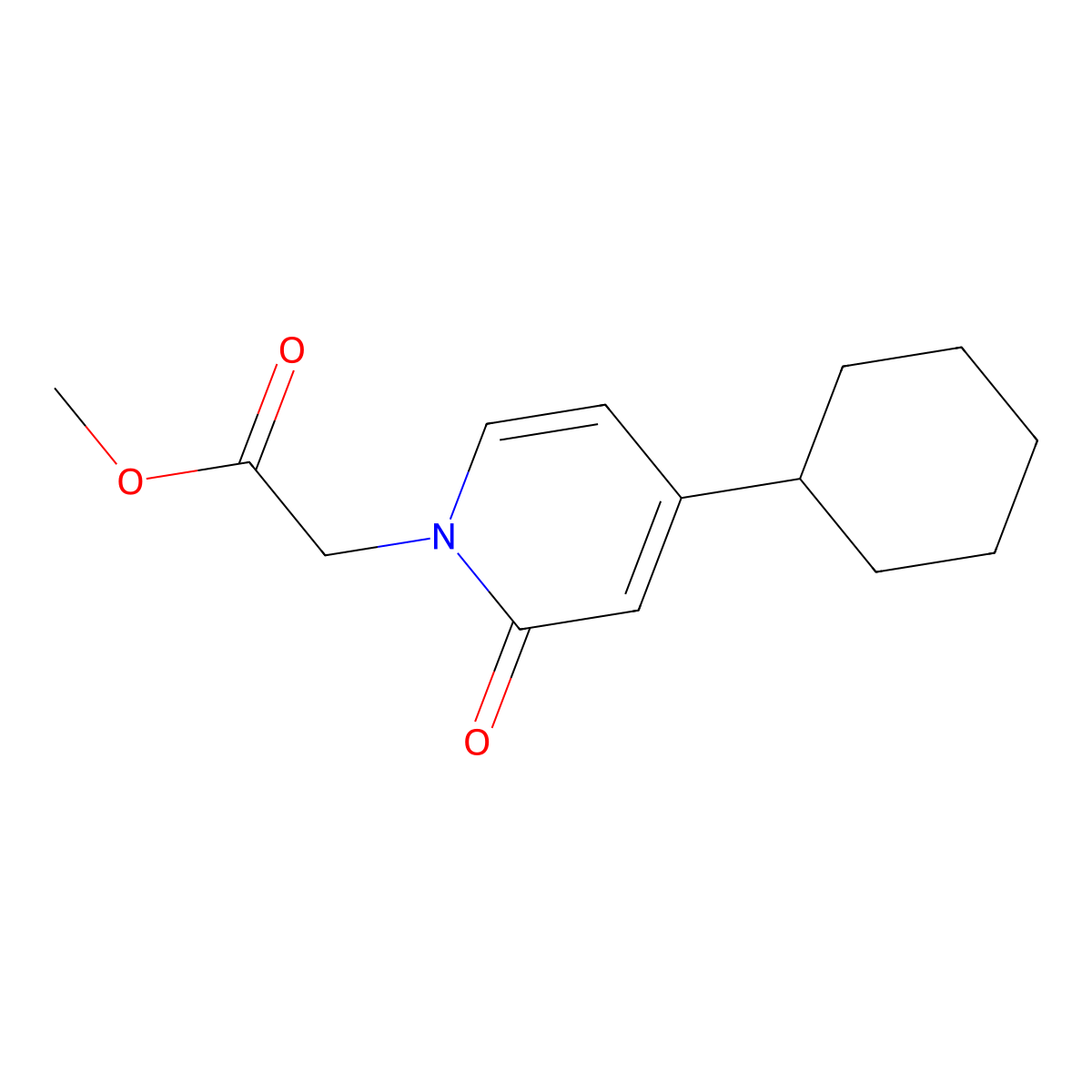 Methyl 2-(4-cyclohexyl-2-oxo-1,2-dihydropyridin-1-yl)acetate molecular structure, CAS 2060061-61-0