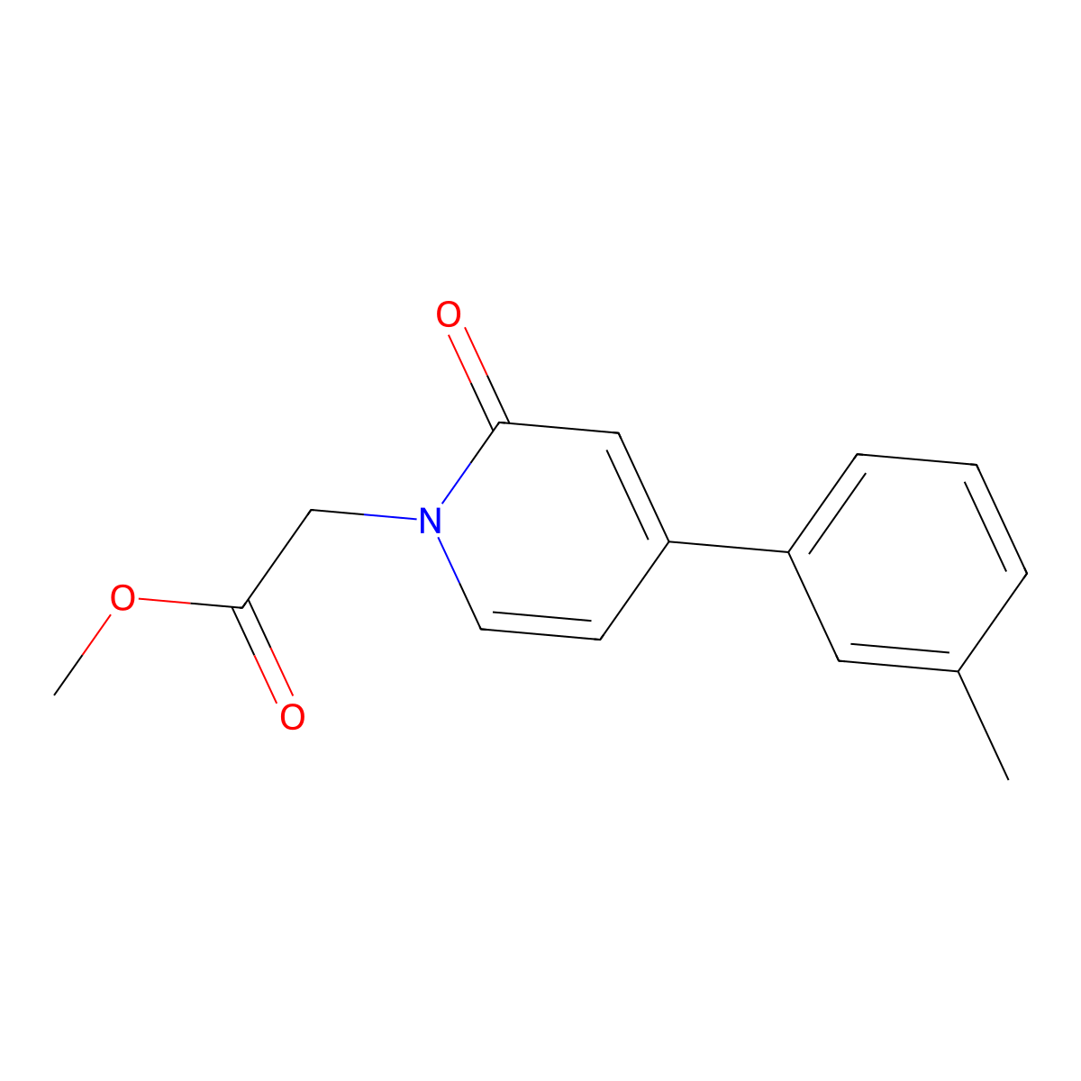 Methyl 2-[4-(3-methylphenyl)-2-oxo-1,2-dihydropyridin-1-yl]acetate molecular structure, CAS 2060061-65-4