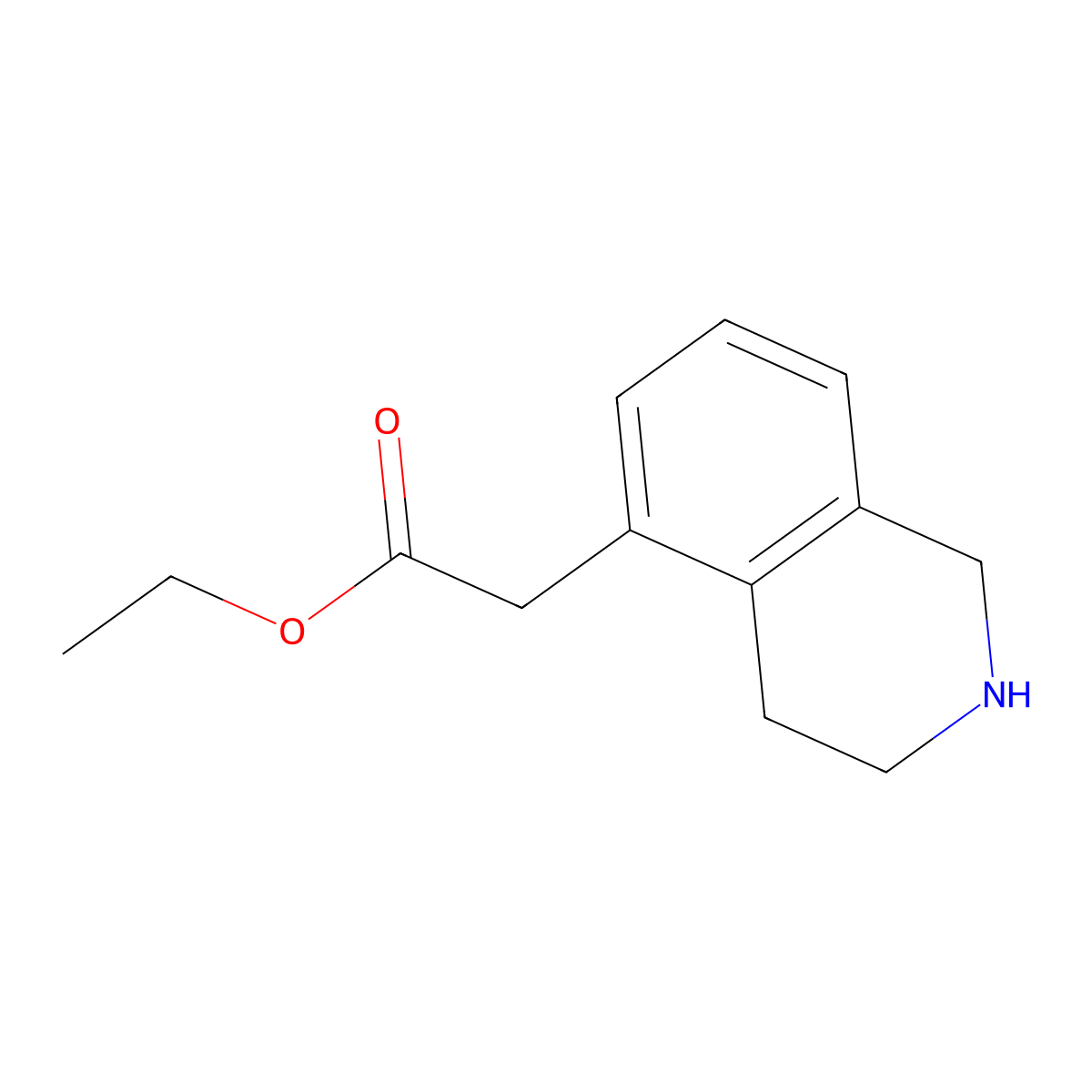 Ethyl 2-(1,2,3,4-tetrahydroisoquinolin-5-yl)acetate molecular structure, CAS 2060061-67-6