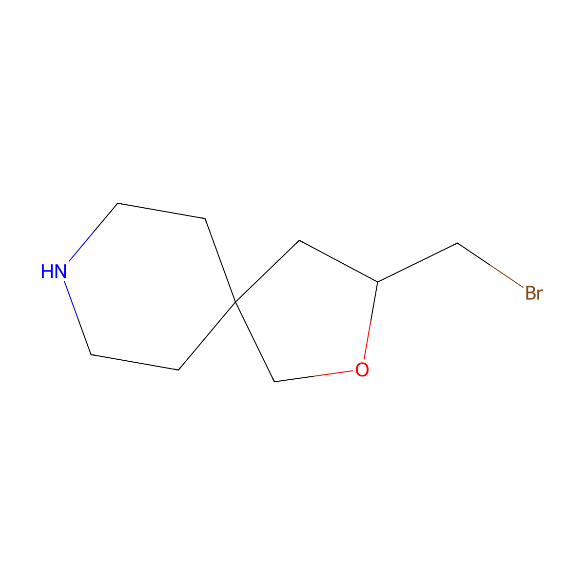 3-(Bromomethyl)-2-oxa-8-azaspiro[4.5]decane molecular structure, CAS 2060061-70-1