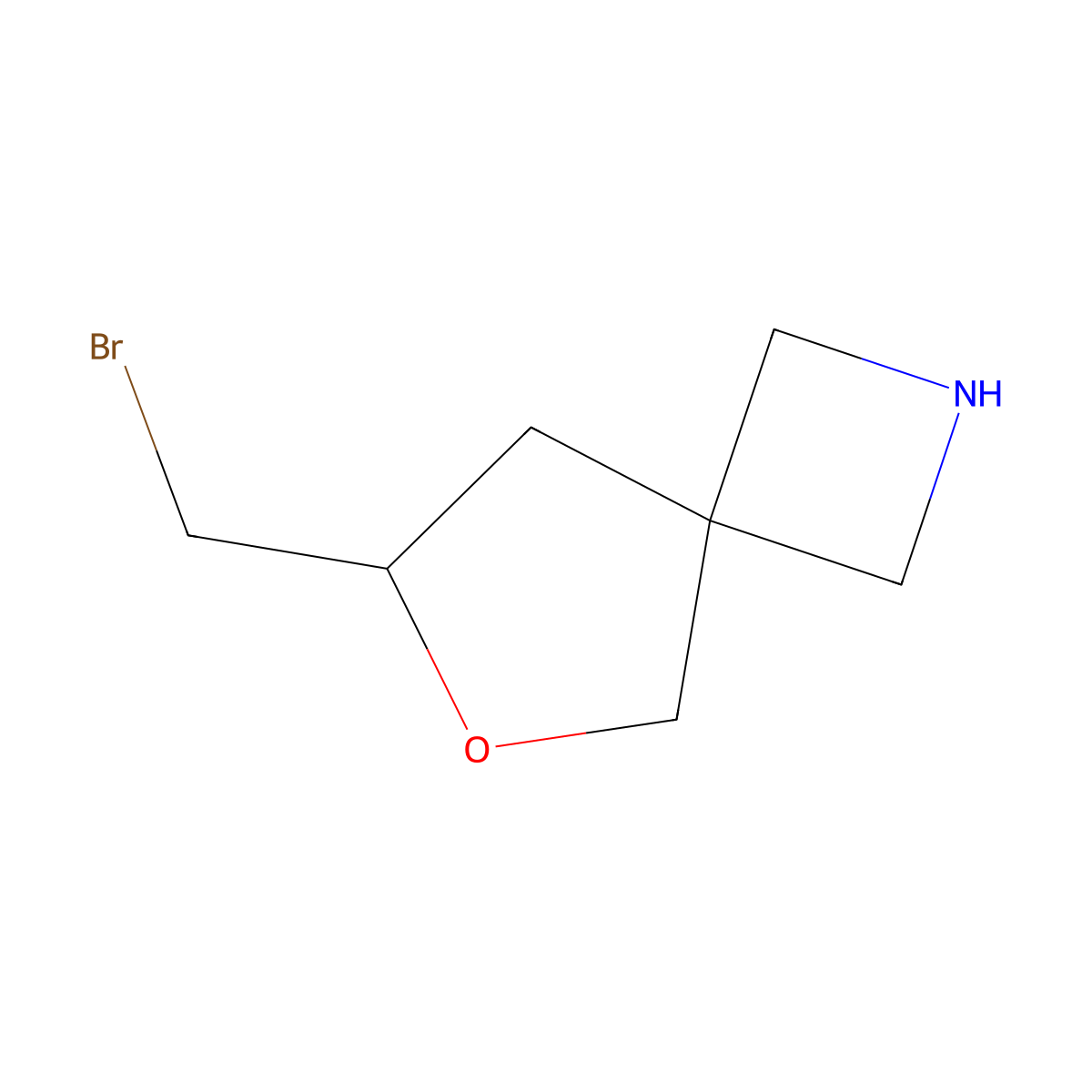 7-(Bromomethyl)-6-oxa-2-azaspiro[3.4]octane molecular structure, CAS 2060061-72-3