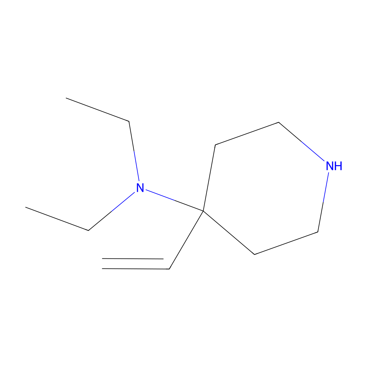 4-Ethenyl-N,N-diethylpiperidin-4-amine molecular structure, CAS 2060061-75-6