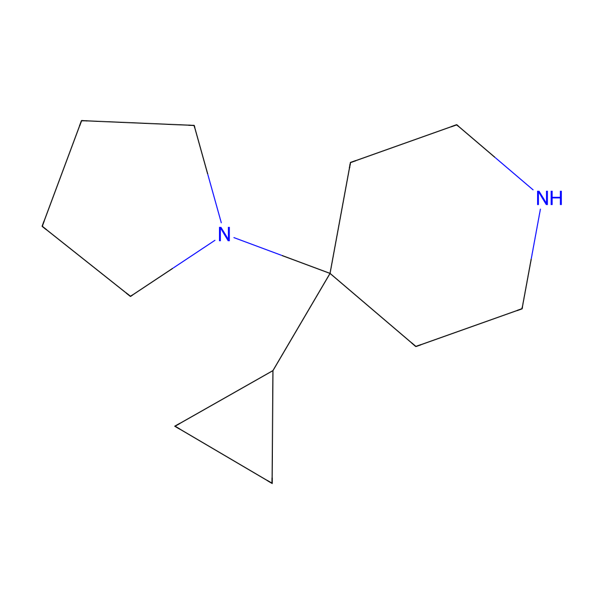 4-Cyclopropyl-4-(pyrrolidin-1-yl)piperidine molecular structure, CAS 2060061-77-8