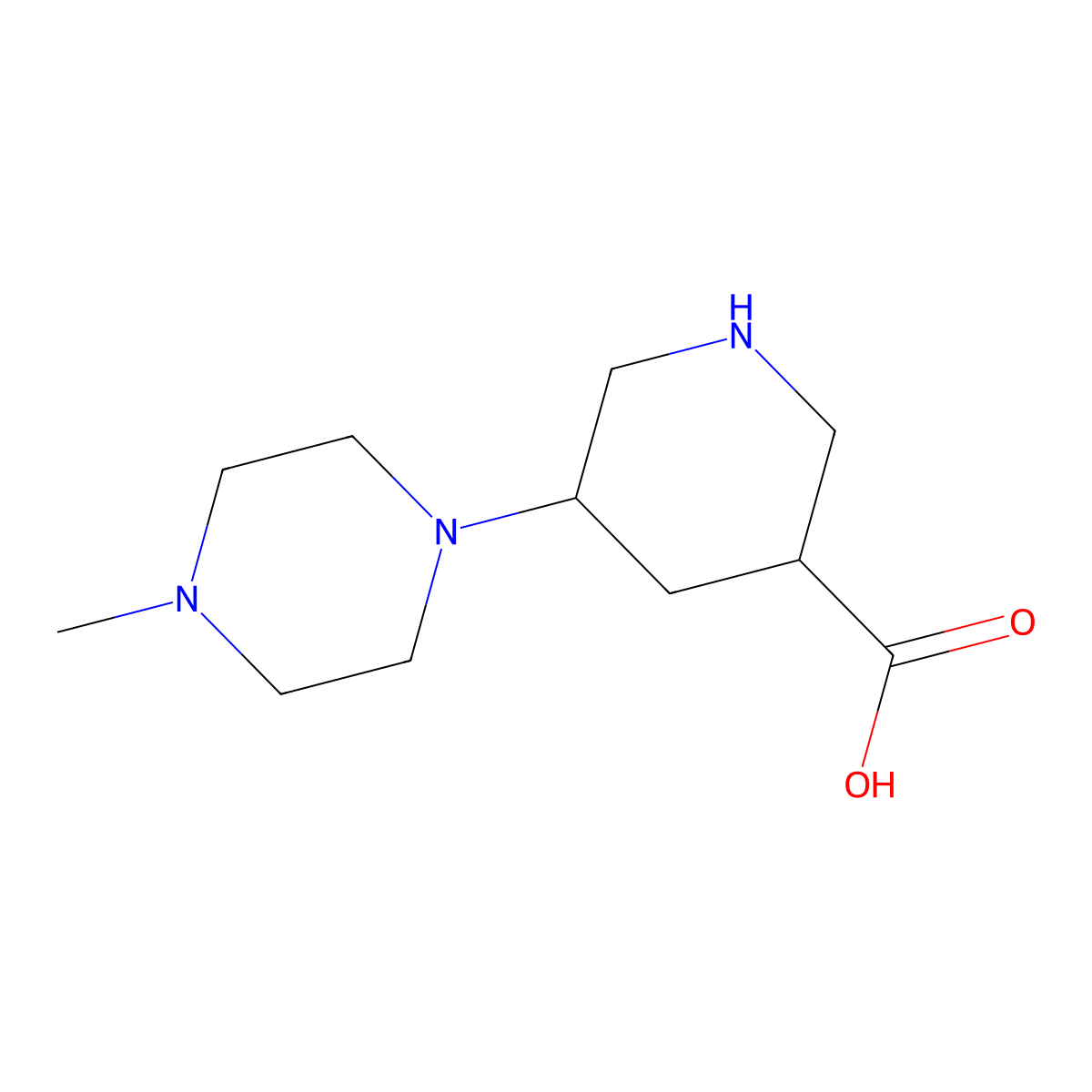 5-(4-Methylpiperazin-1-yl)piperidine-3-carboxylic acid molecular structure, CAS 2060061-79-0