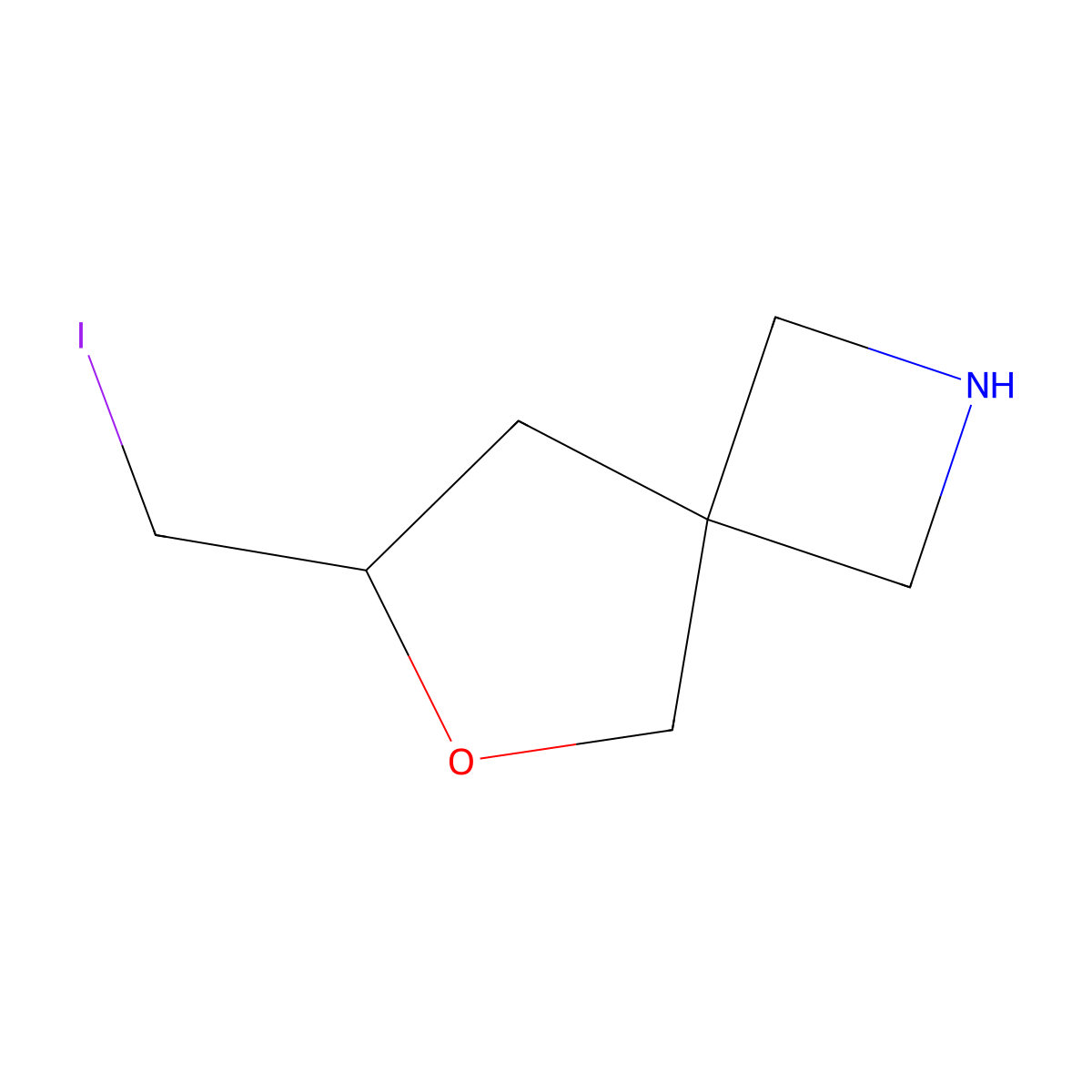 7-(Iodomethyl)-6-oxa-2-azaspiro[3.4]octane molecular structure, CAS 2060061-81-4