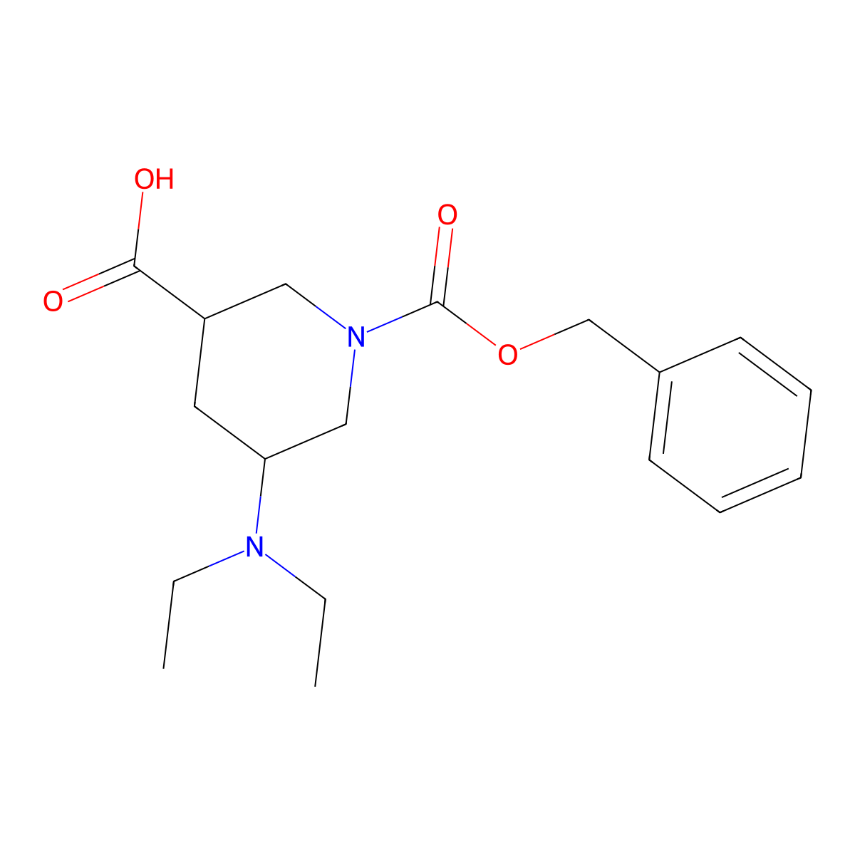 1-[(Benzyloxy)carbonyl]-5-(diethylamino)piperidine-3-carboxylic acid molecular structure, CAS 2060061-86-9