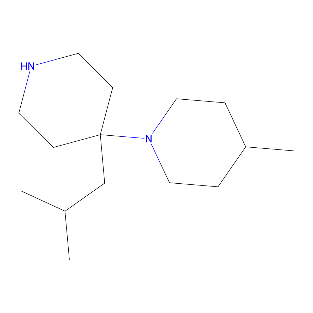 4-(4-Methylpiperidin-1-yl)-4-(2-methylpropyl)piperidine molecular structure, CAS 2060061-88-1