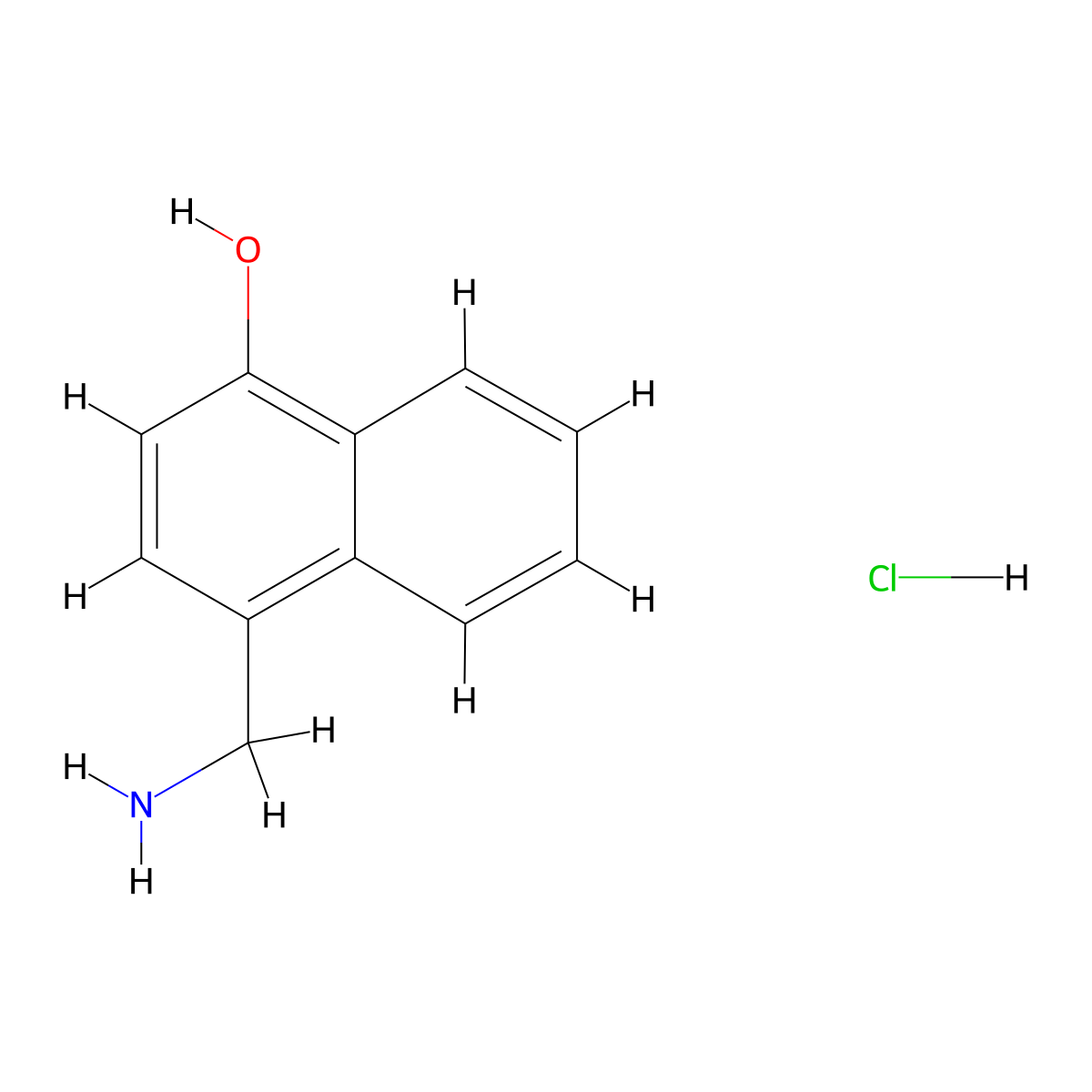 4-(Aminomethyl)naphthalen-1-ol hydrochloride molecular structure, CAS 2060061-95-0