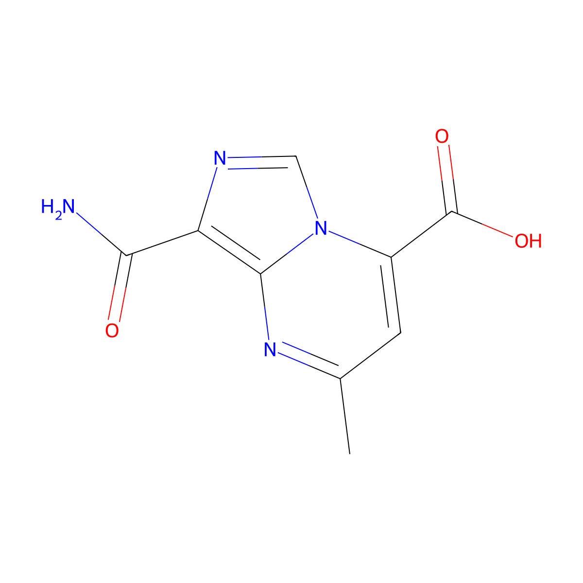 8-Carbamoyl-2-methylimidazo[1,5-a]pyrimidine-4-carboxylic acid molecular structure, CAS 2060061-97-2