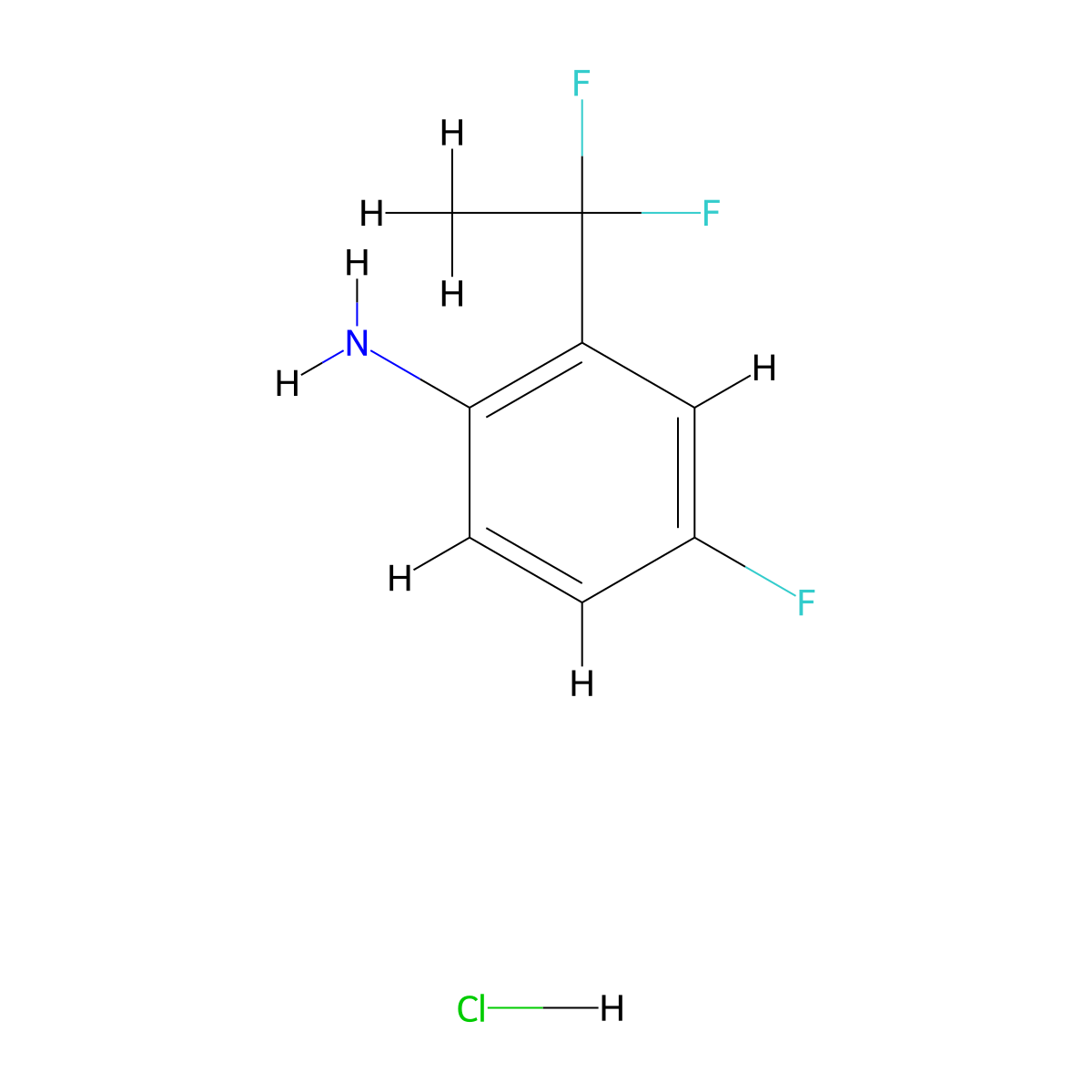 2-(1,1-Difluoroethyl)-4-fluoroaniline hydrochloride molecular structure, CAS 2060061-98-3