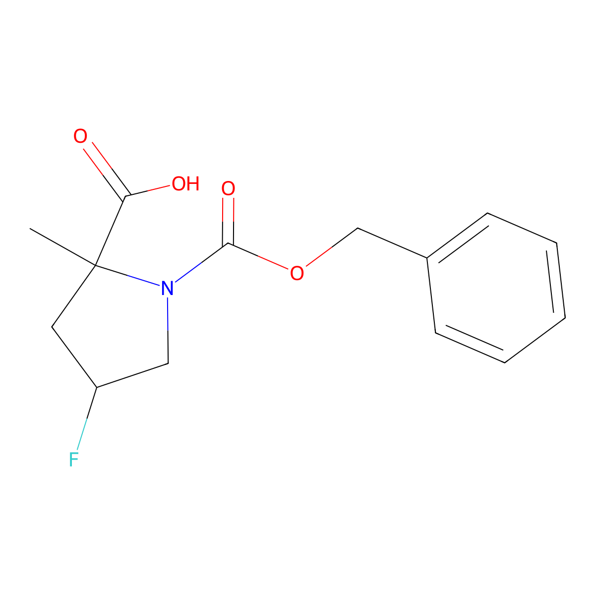 1-[(Benzyloxy)carbonyl]-4-fluoro-2-methylpyrrolidine-2-carboxylic acid molecular structure, CAS 2060062-13-5
