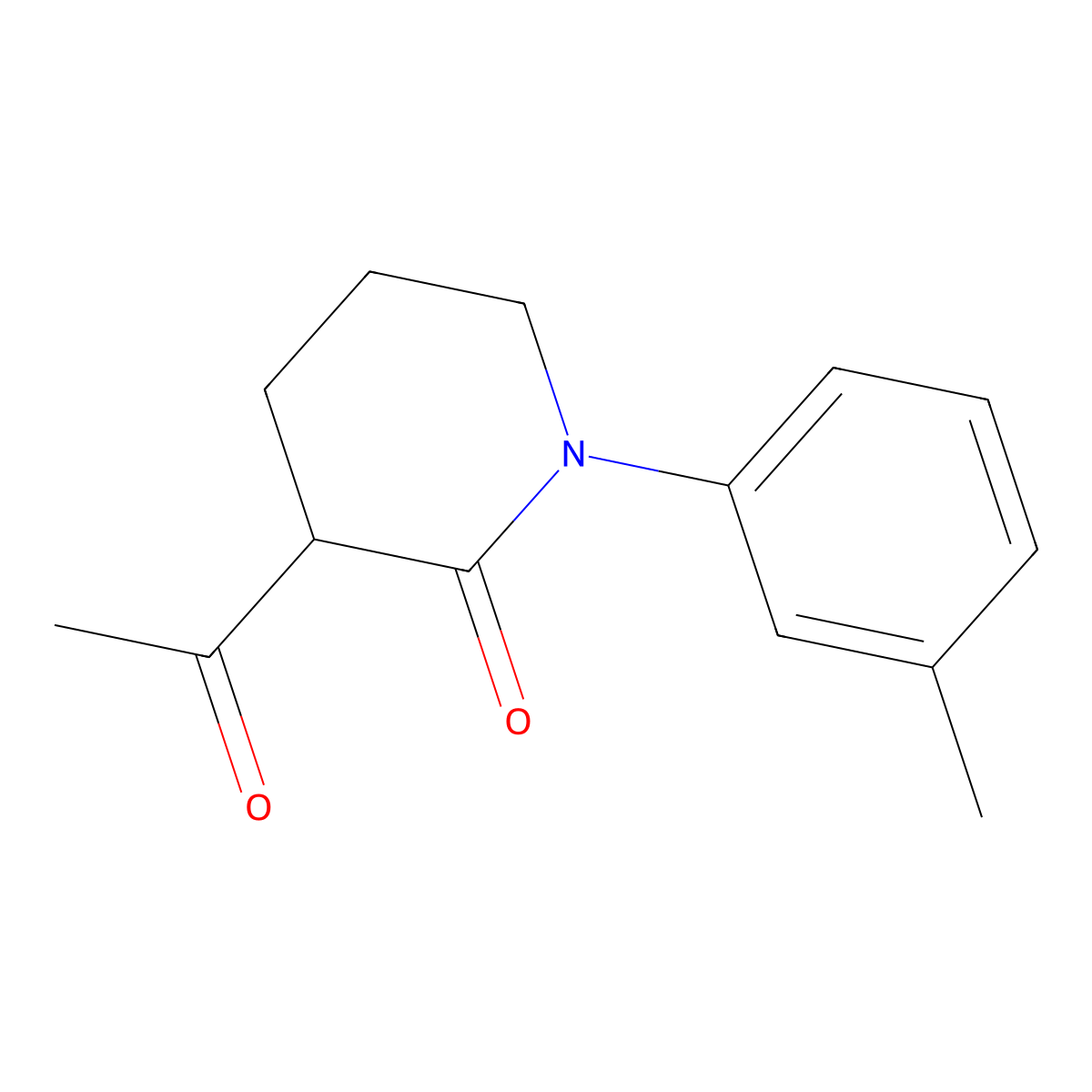 3-Acetyl-1-(3-methylphenyl)piperidin-2-one molecular structure, CAS 2060062-15-7