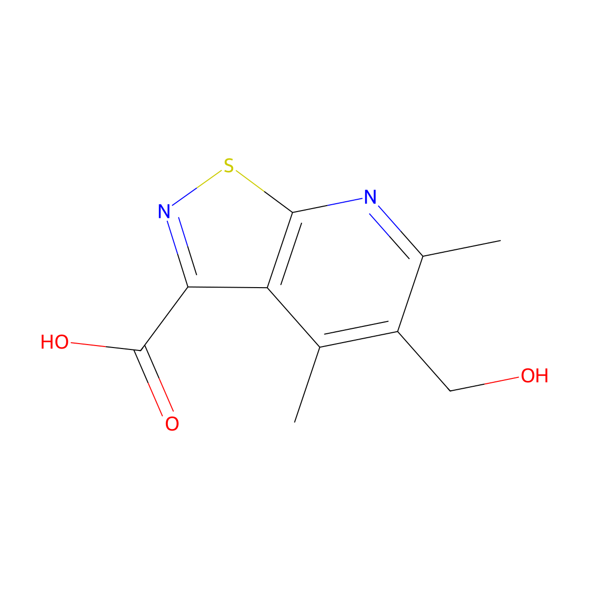 5-(Hydroxymethyl)-4,6-dimethyl-[1,2]thiazolo[5,4-b]pyridine-3-carboxylic acid molecular structure, CAS 2060062-16-8