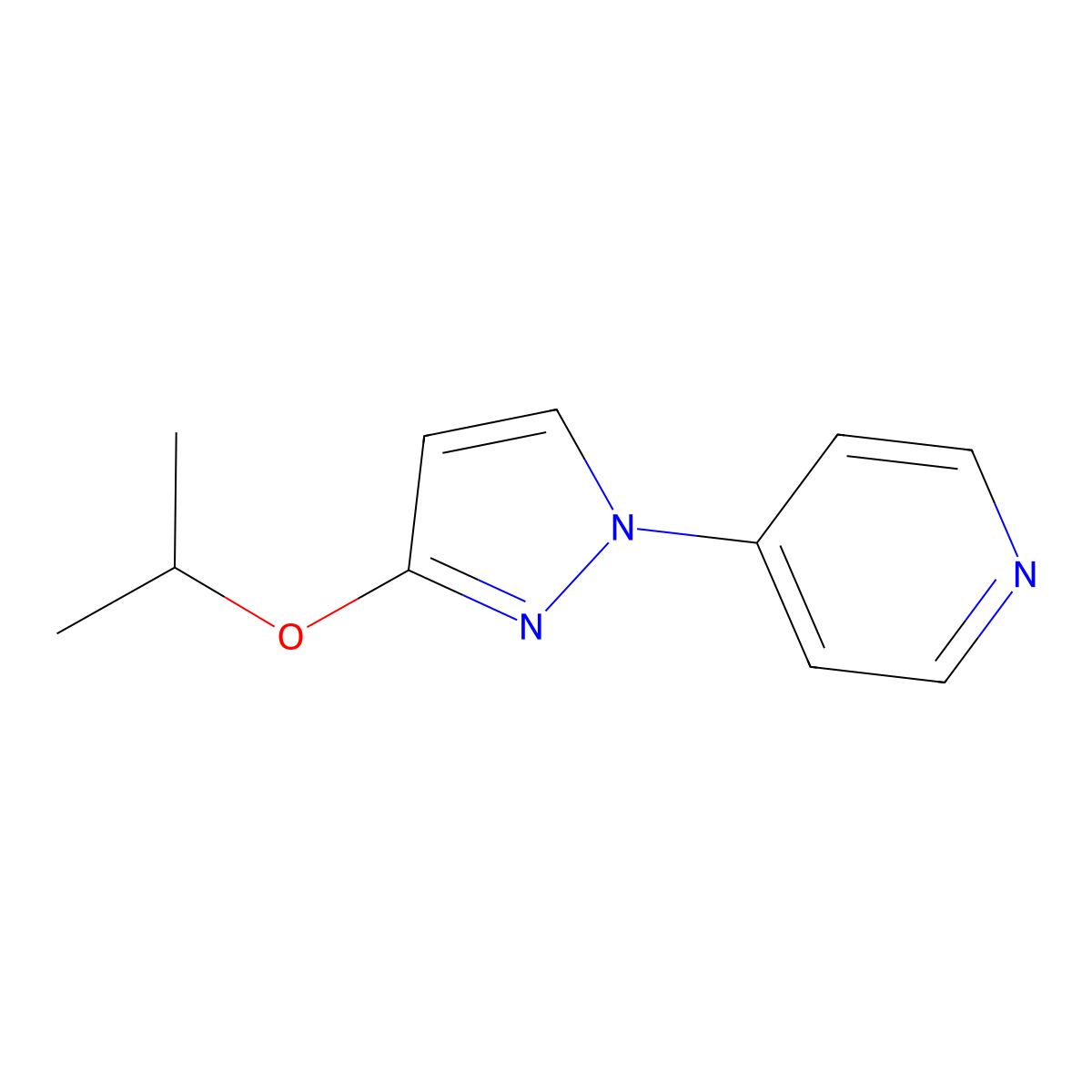 4-[3-(Propan-2-yloxy)-1H-pyrazol-1-yl]pyridine molecular structure, CAS 2060062-21-5